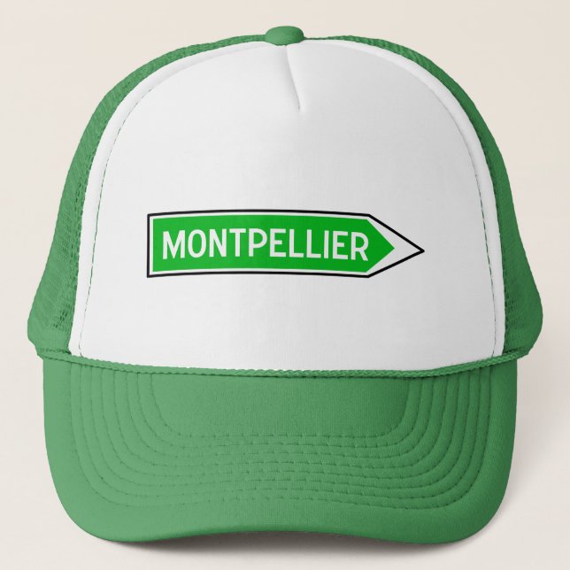 Casquette Montpellier, panneau routier, France (Devant)