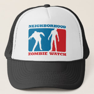 Casquette Montre de zombi de voisinage - rouge et bleu