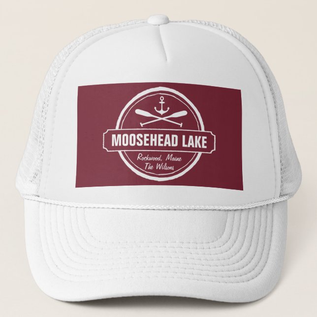Casquette Moosehead Lake Maine ancre ville personnalisée et  (Devant)