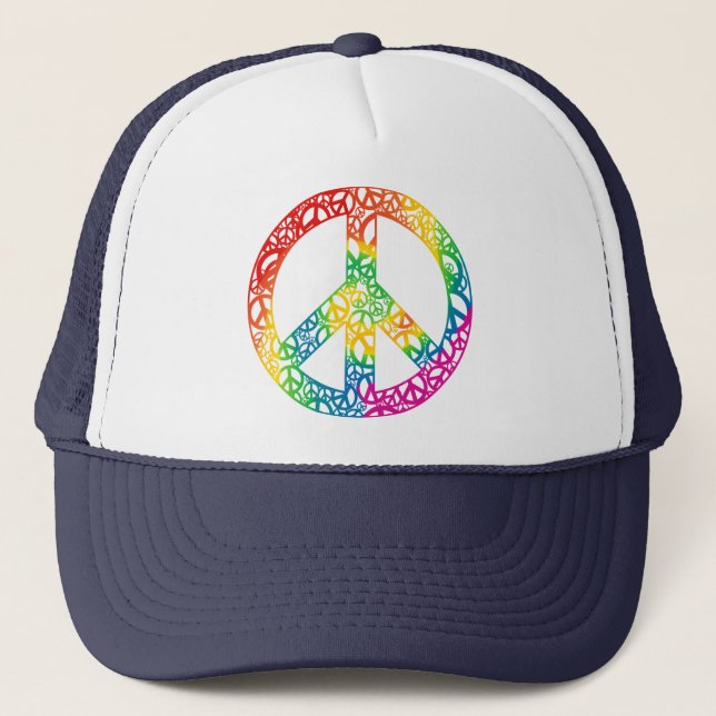 Casquette Morceaux d'arc-en-ciel de paix (Devant)