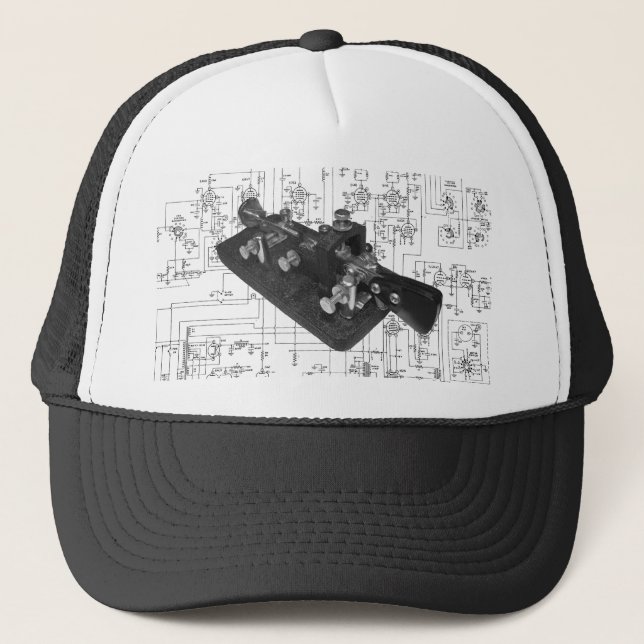Casquette Morse Code Radio Key Schematic (Devant)