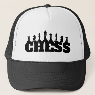 Casquette Mot d'échecs Pièces noires Stratégie Jeu classique