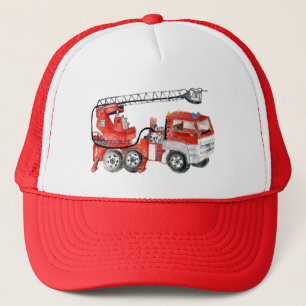 Casquette Moteur à incendie rouge, illustration de camion 