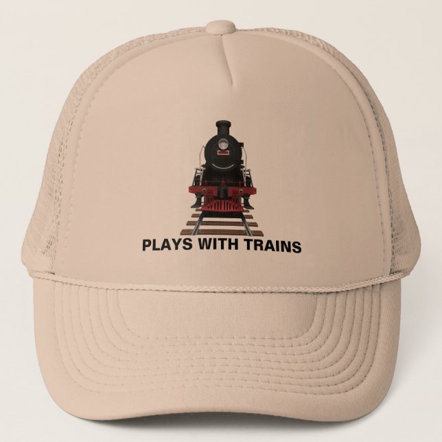 Casquette Moteur de Train Joue Avec des Trains ou Texte Pers (Devant)