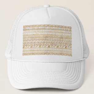 Casquette Motif africain de la tribu Gold White