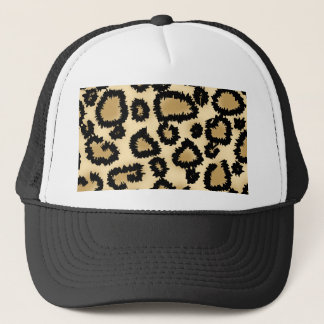 Casquette Motif, brun et noir d'empreinte de léopard