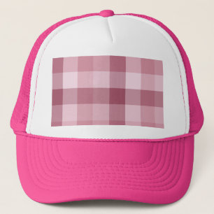 Casquette Motif carreau gingham rose