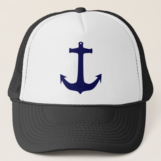 Casquette Motif d'ancre bleu marine (Devant)