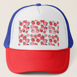 Casquette Motif d'aquarelle aux fraises rouges juteuses