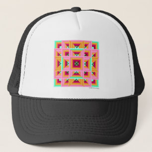 Casquette Motif de courtepointe vert rose 3