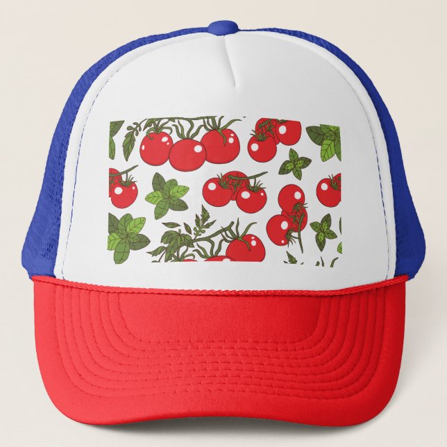 Casquette Motif de cuisine sans couture Tomato Basil (Devant)