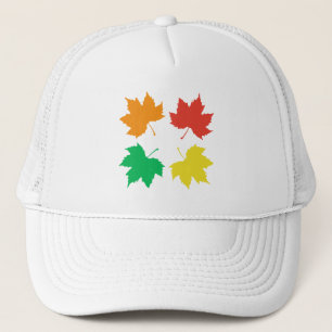 Casquette Motif de feuilles d'érable colorées