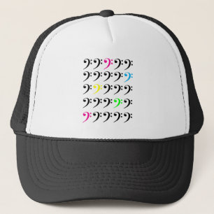 Casquette Motif de grille de clé de fa coloré avec des accen