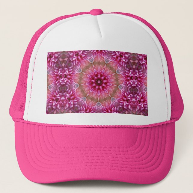 Casquette Motif de Mandala Pink Kaleidoscope (Devant)