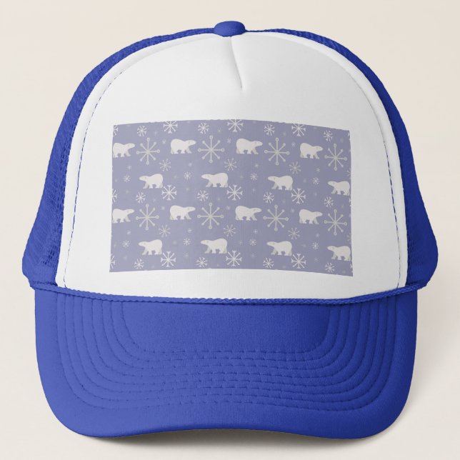 Casquette Motif de Noël avec ours polaires et flocons de nei (Devant)