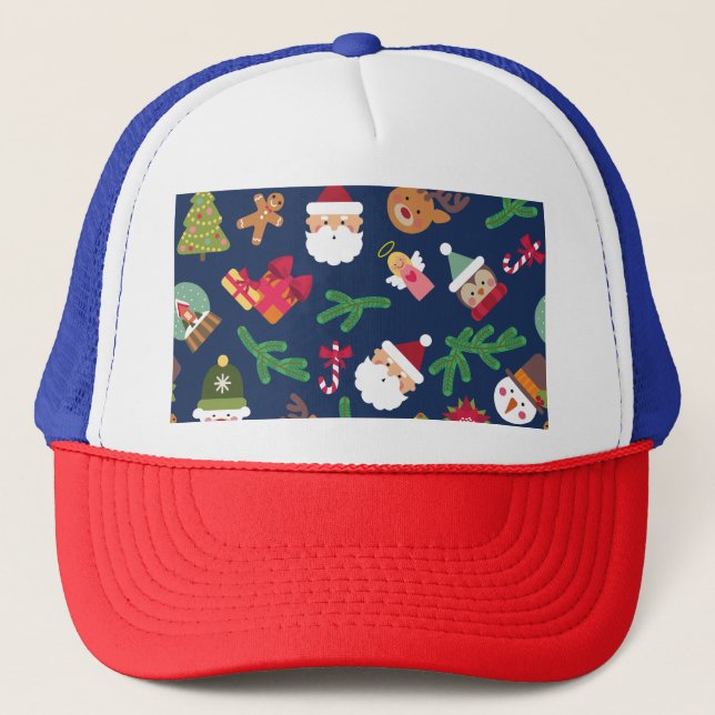 Casquette Motif de Noël festif, design de vacances. (Devant)
