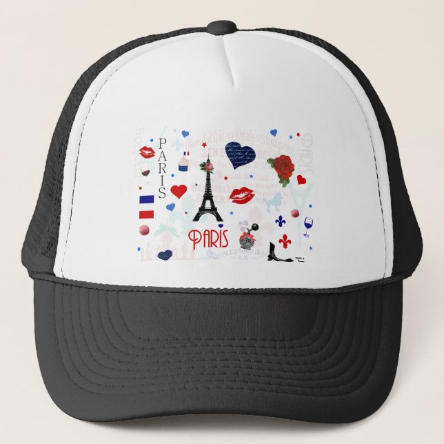 Casquette Motif de Paris avec Tour Eiffel (Devant)