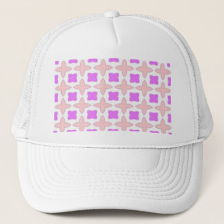 Casquette motif de rose et de blanc