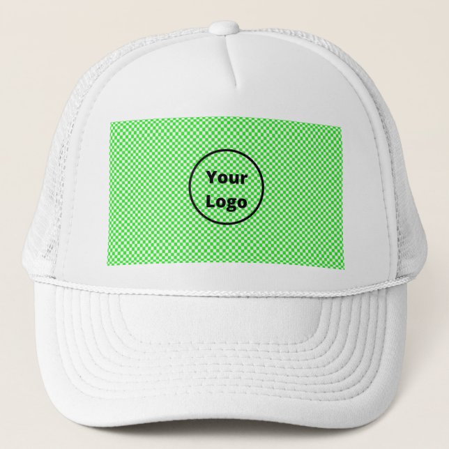 Casquette Motif de tableau à chèques vert et blanc (Devant)