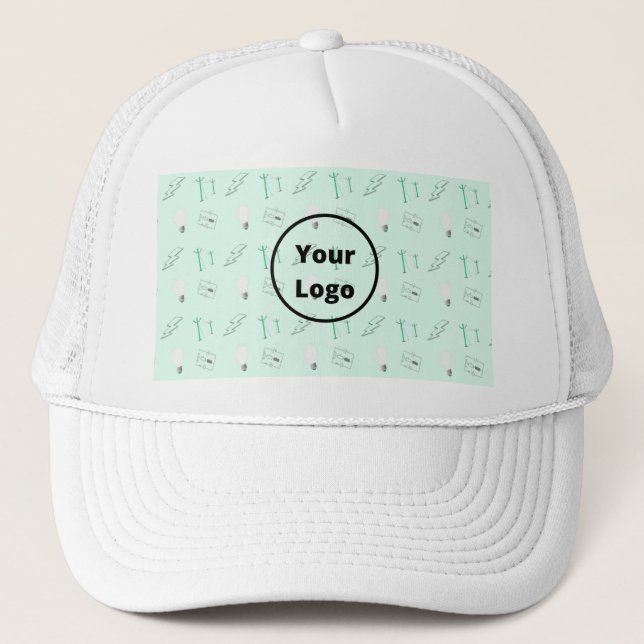 Casquette motif d'entreprise électrique turquoise (Devant)