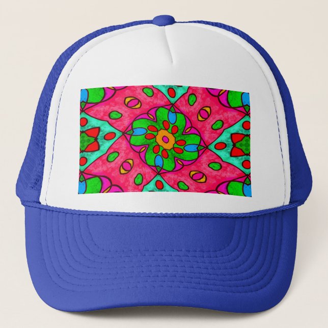 Casquette Motif Fleurs Abstraites uniques (Devant)