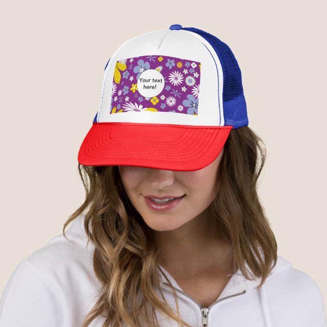Casquette Motif floral sans couture (En situation)