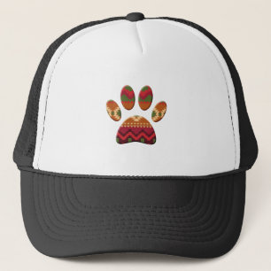 Casquette Motif géométrique Aztec Empreinte de patte Art Dog