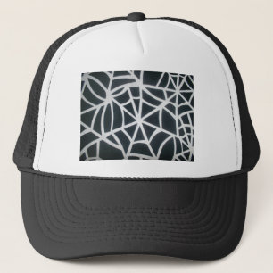 Casquette Motif géométrique Gras noir et blanc Spider Web