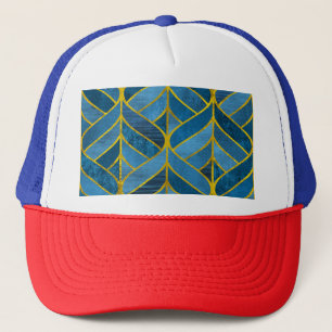 Casquette Motif Gold Blue Grunge