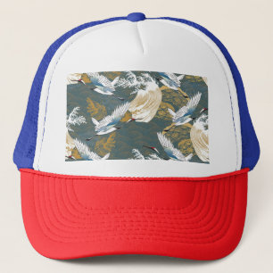 Casquette Motif japonais Vintage Crane Birds