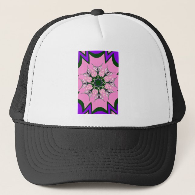 Casquette Motif Motif Monogramme noir et rose joli (Devant)