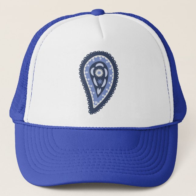 Casquette Motif Paisley Bleu (Devant)