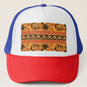 Casquette Motif Vintage Tribal Égyptien À Rayures.