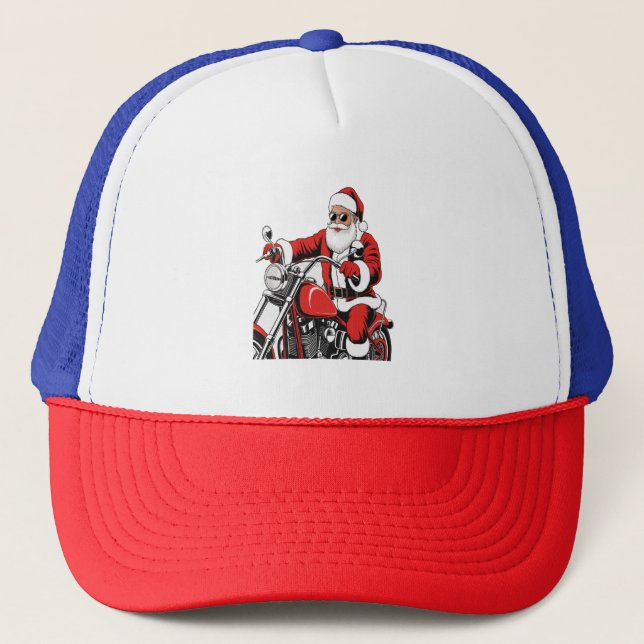 Casquette Moto à cheval père Noël (Devant)