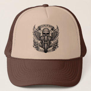 Casquette Moto Art avec crâne et conception ailée