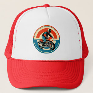 Casquette Motocycliste dans un style rétro vibrant