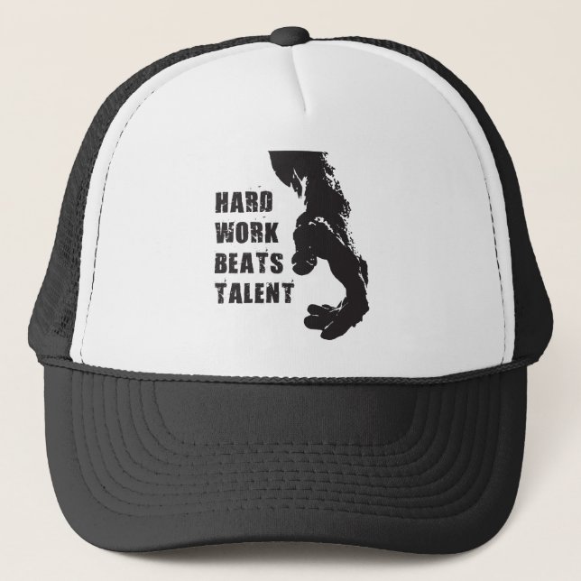 Casquette Mots Motivationnels - Travail Dur bat Talent (Devant)