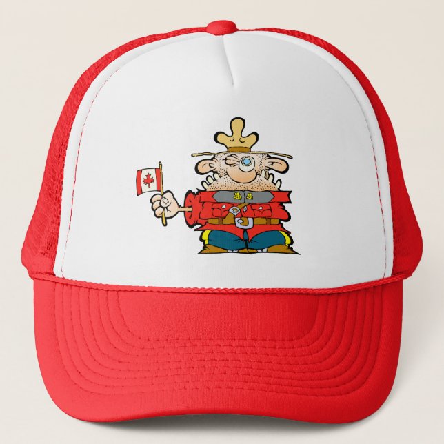 Casquette Mountie canadien avec un drapeau du Canada, hein. (Devant)