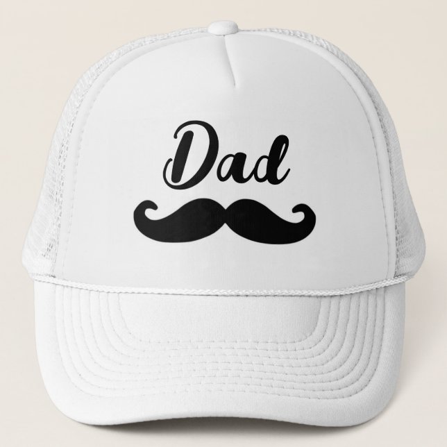 Casquette Moustache à guidon noir papa (Devant)