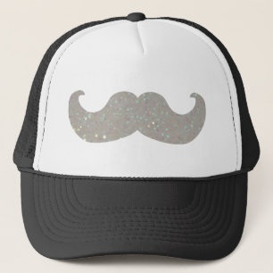 Casquette Moustache blanche de Bling (graphique de parties