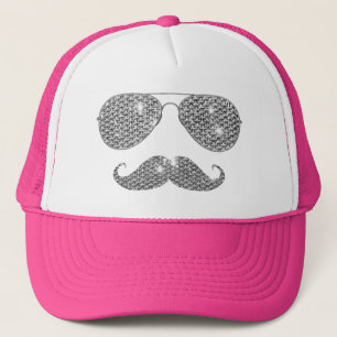 Casquette Moustache drôle de diamant avec des verres
