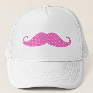 Casquette Moustache Girly de pois de roses indien drôles