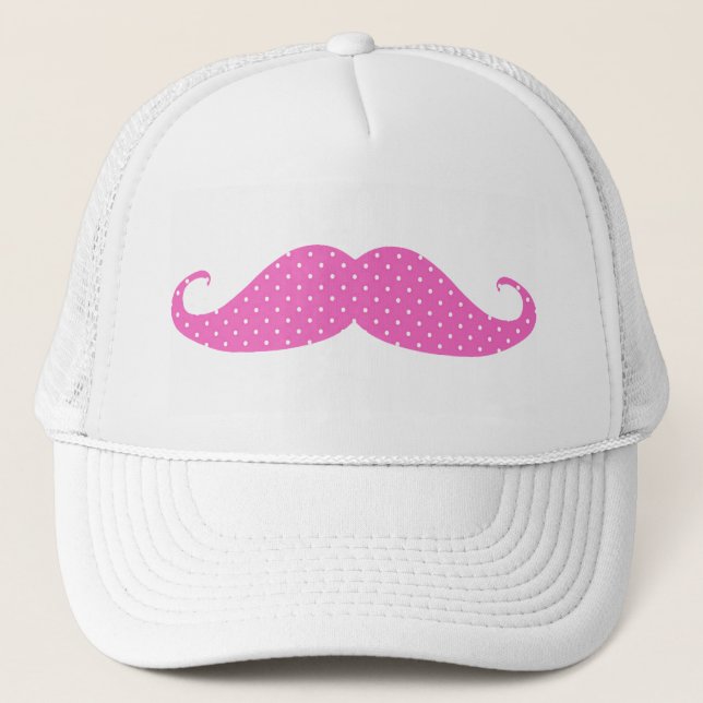 Casquette Moustache Girly de pois de roses indien drôles (Devant)