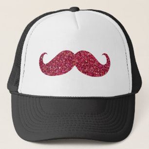 Casquette Moustache Pailletée Rouge