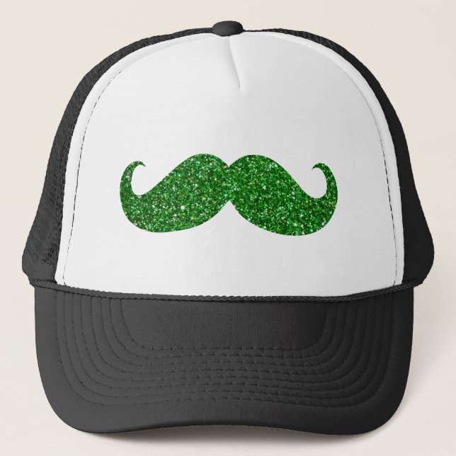 Casquette Moustache Parties scintillant verte (Devant)