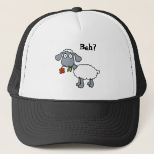 Casquette Moutons blancs mignons d'agneau avec la fleur