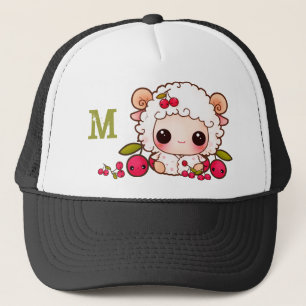 Casquette Moutons et cerises de Kawaii - décorés d'un