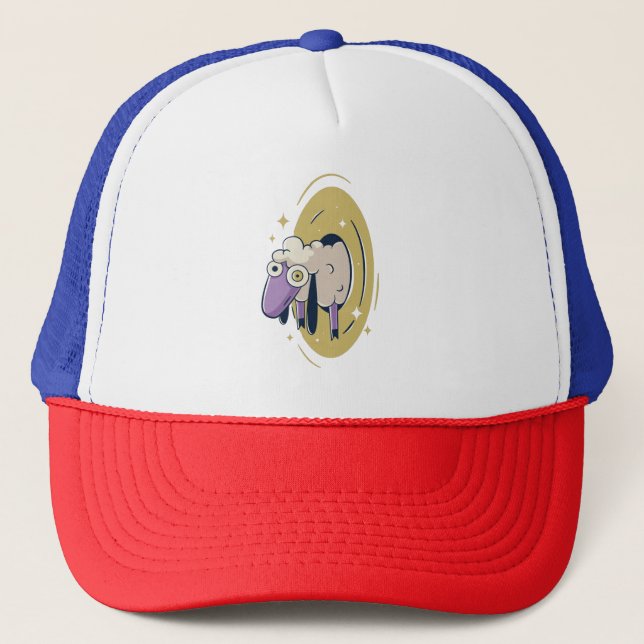 Casquette moutons stylisés dans un portail (Devant)