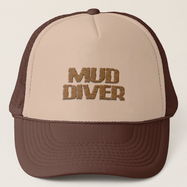 Casquette Mud Diver tan and brown foam trucker hat (Devant)