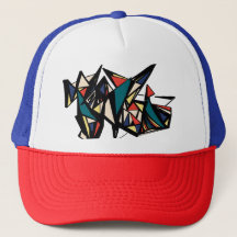 casquette multicouleur géométrique "rétro"